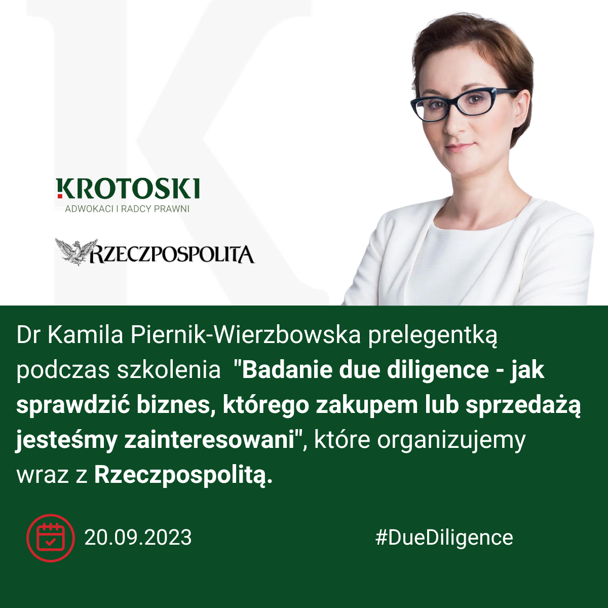 Dr Kamila Piernik-Wierzbowska prelegentką podczas szkolenia organizowanego z Rzeczpospolitą