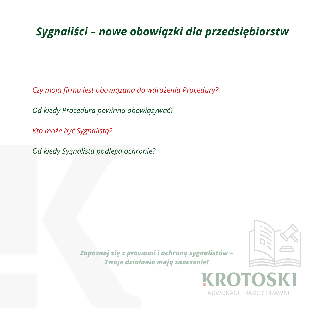Sygnaliści - nowe obowiązki dla przedsiębiorstw 
