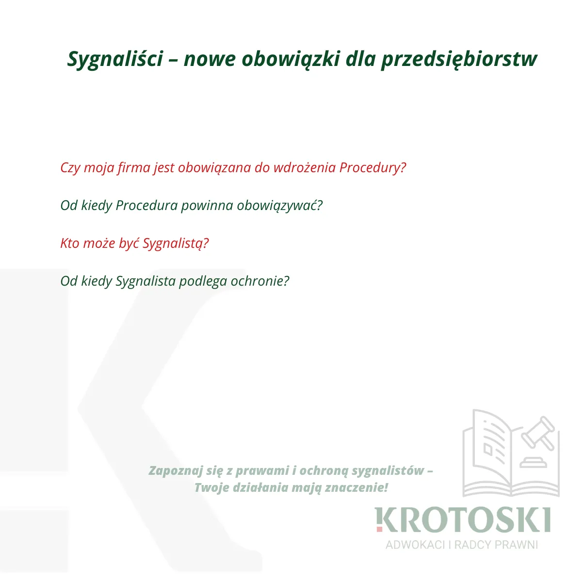 Sygnaliści - nowe obowiązki dla przedsiębiorstw 