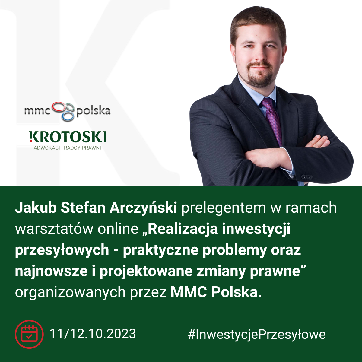 Jakub Stefan Arczyński prelegentem podczas warsztatów online organizowanych przez MMC Polska