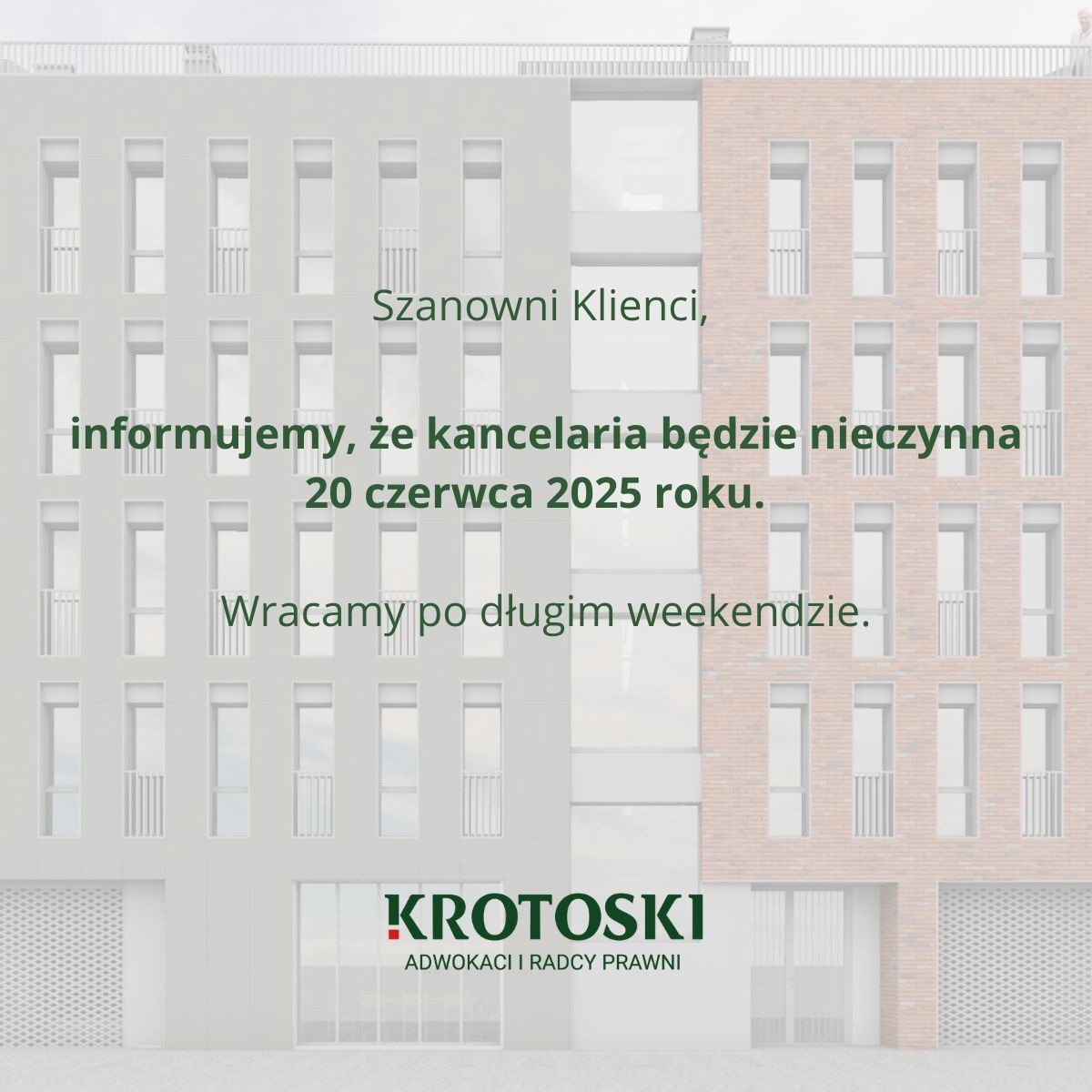 Harmonogram pracy kancelarii 