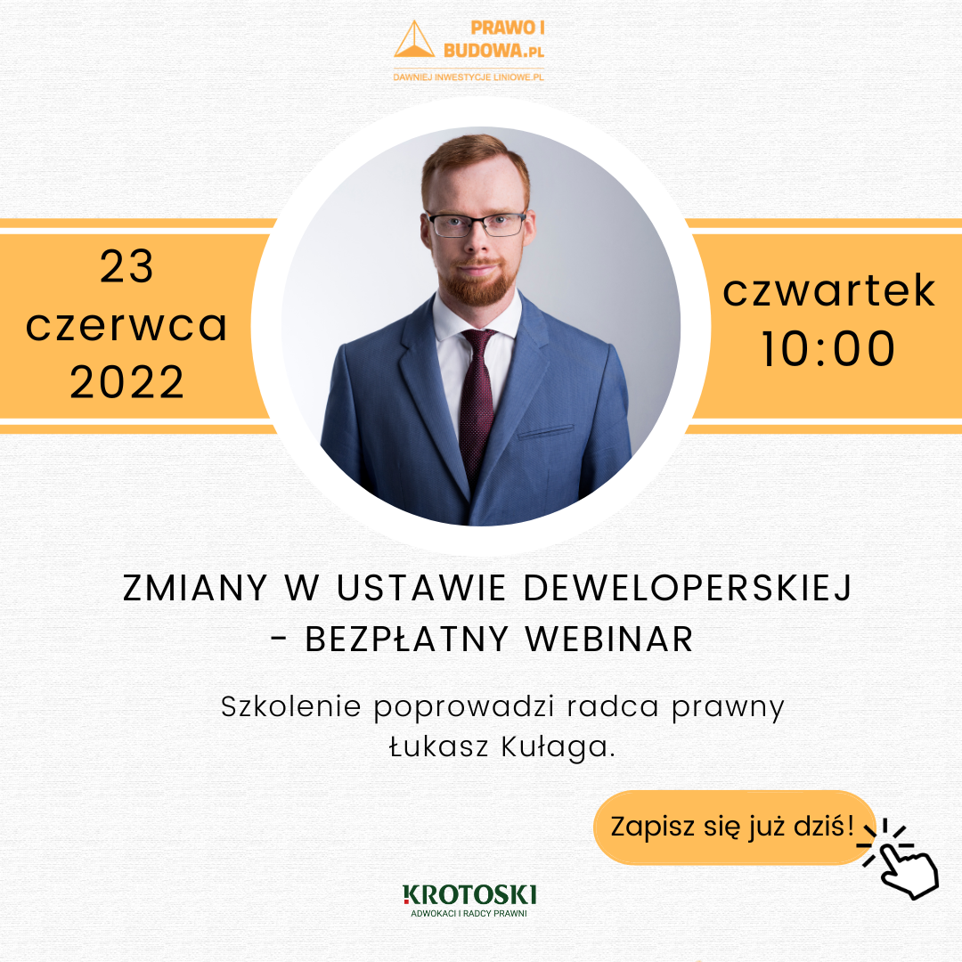 Zmiany w ustawie deweloperskiej - bezpłatny webinar