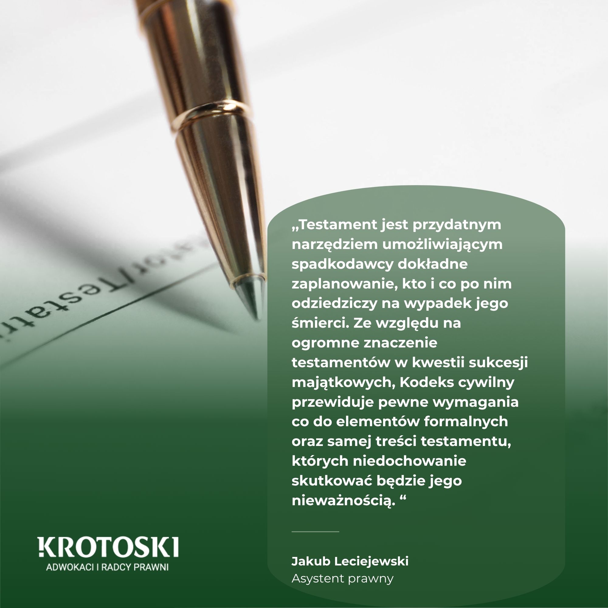 Jak prawidłowo sporządzić testament? – treść testamentu